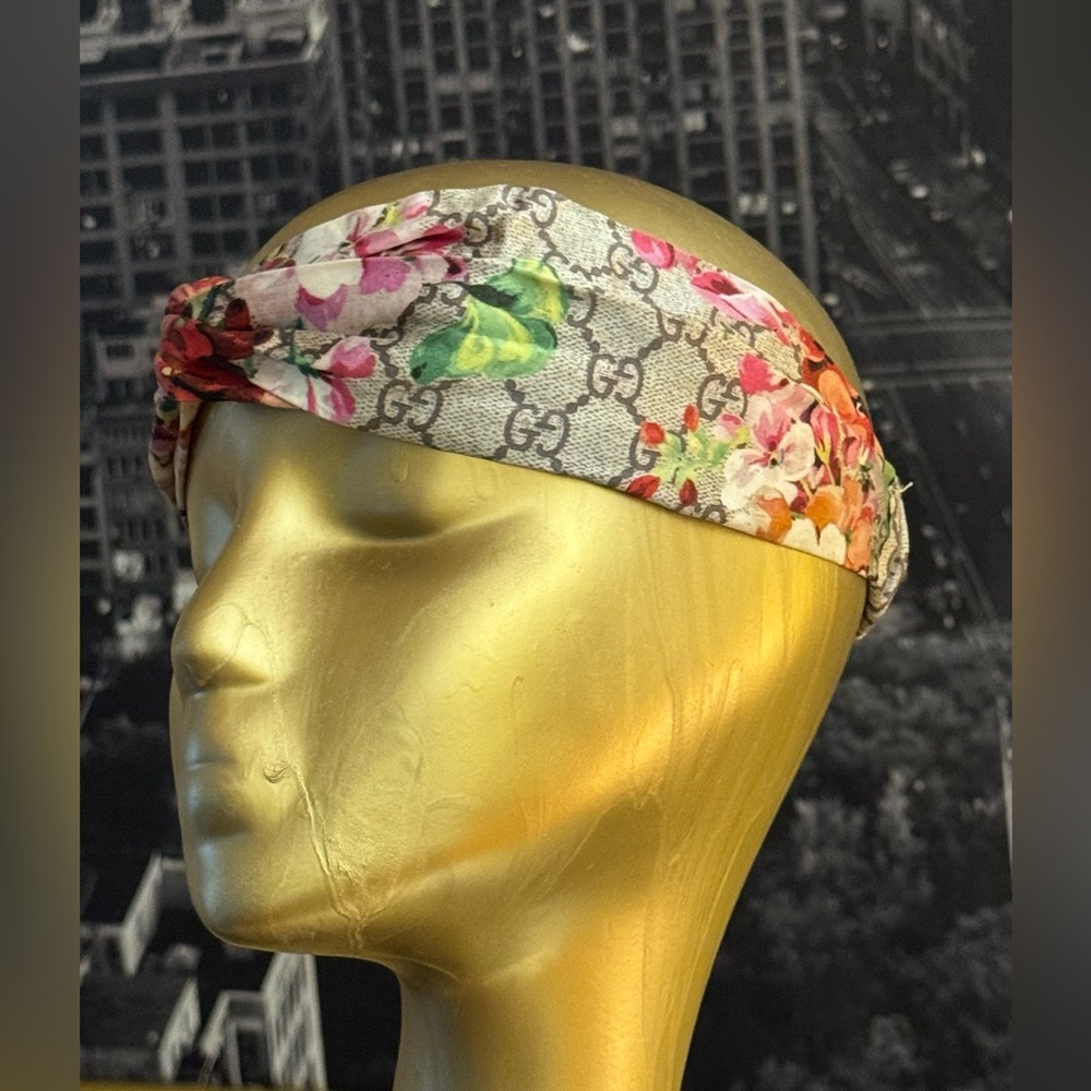 Gucci GG Blooms Monogram Twist Headband - Picture 2 of 7
